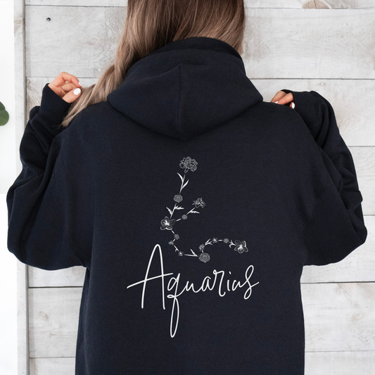 AQUARIUS Floral Constellation Hoodie/Zip-up/Crewneck